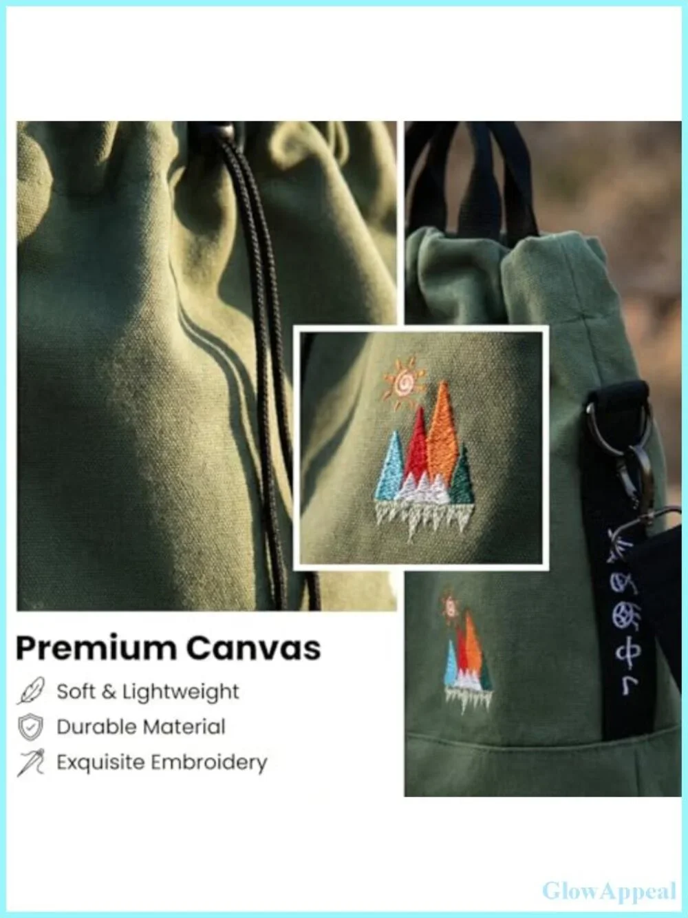 Canvas Crossbody Bag for Women Tote Handbag Slouchy Shoulder Bag